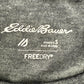 Eddie Bauer gray & black tie front Blouse Top women's SMALL mesh panels