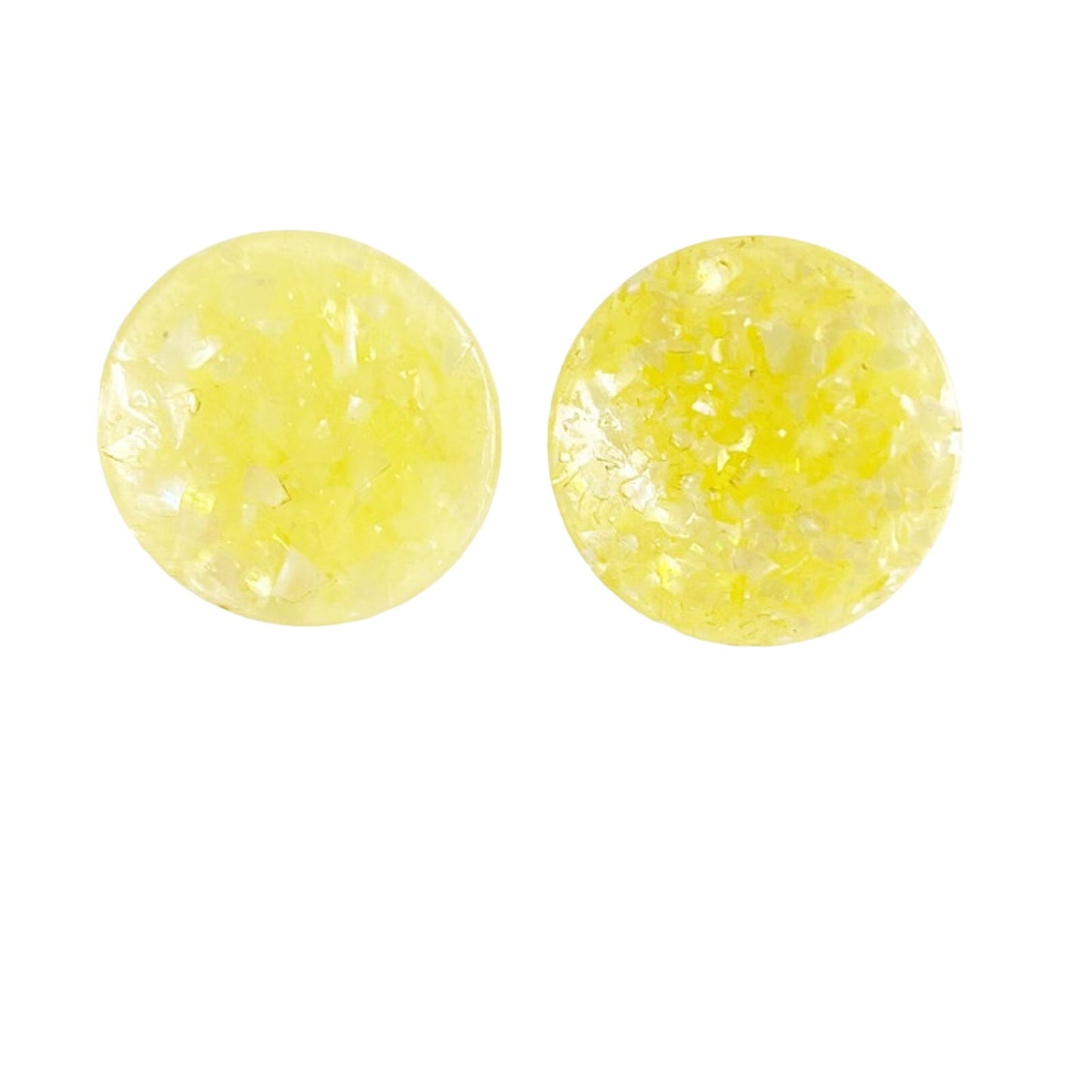 vintage round sparkly yellow clip-on EARRINGS costume jewelry