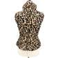 White House Black Market leopard Puffer Vest women's XS rhinestone pulls WHBM