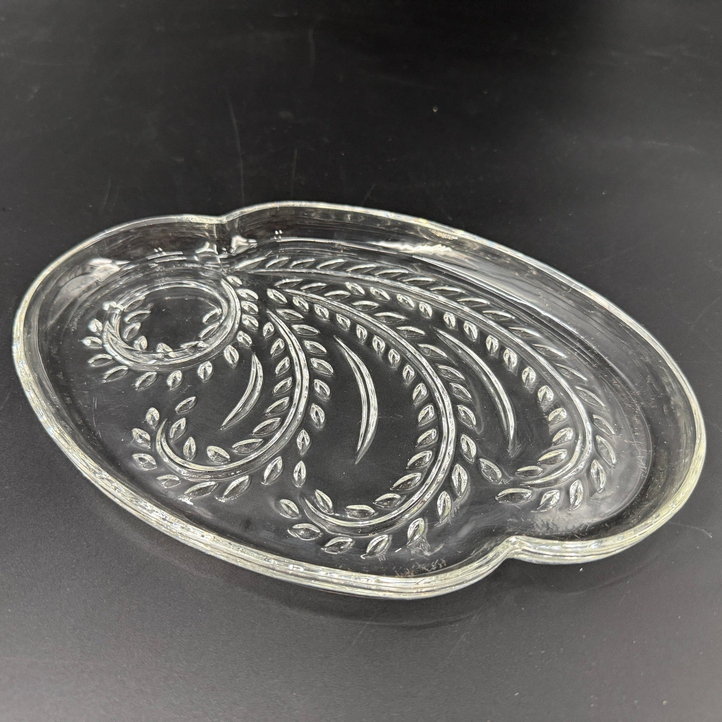 set of 4 vintage Federal Glass Homestead Snack Plates glassware serving dish