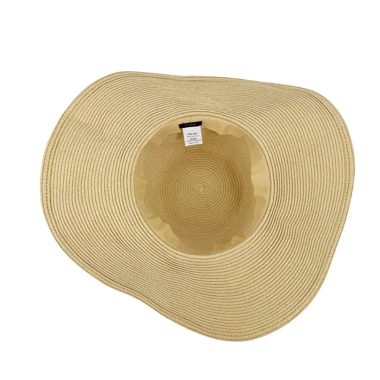 J.Crew tan khaki Floppy paper straw sun Hat beach shade coastal casual boho