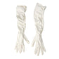 vintage white Ruched Dress Gloves women's SMALL elbow length formal evening