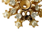 vintage gold faux pearls & rhinestones Starburst snowflake Brooch jewelry pin