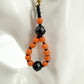 handmade orange &. black beaded EARRINGS jewelry NEW made w/ vintage beads