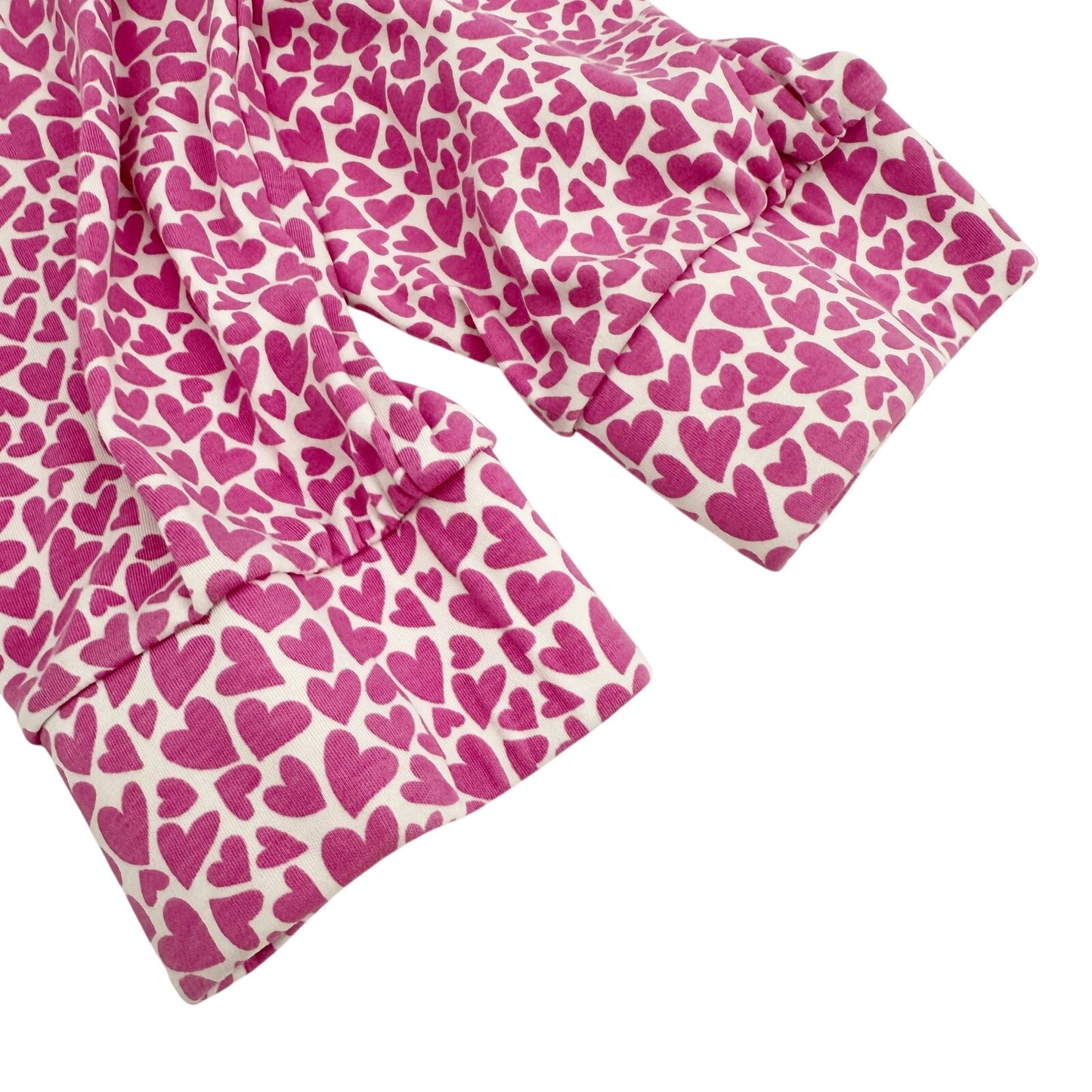 Lila and Hayes white & pink hearts Jogger style Pajama Pants women's SMALL