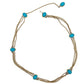 vintage Marvella gold chain Necklace oval faux blue stones costume jewelry