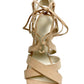 David's Bridal nude Faux Suede Lace-Up Sandals APARIS1 shoes block heels size 9