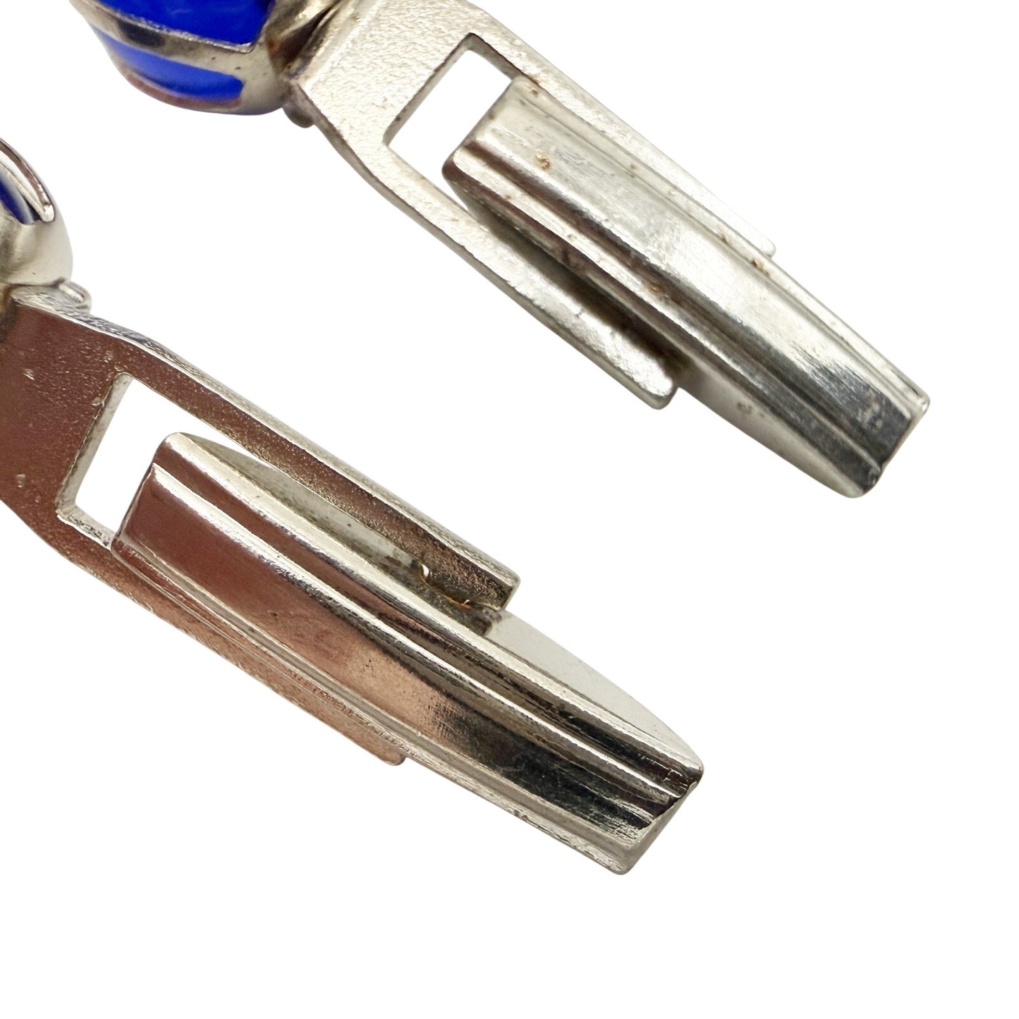 vintage silver & cobalt blue sphere stone Cuff Links cufflinks jewelry