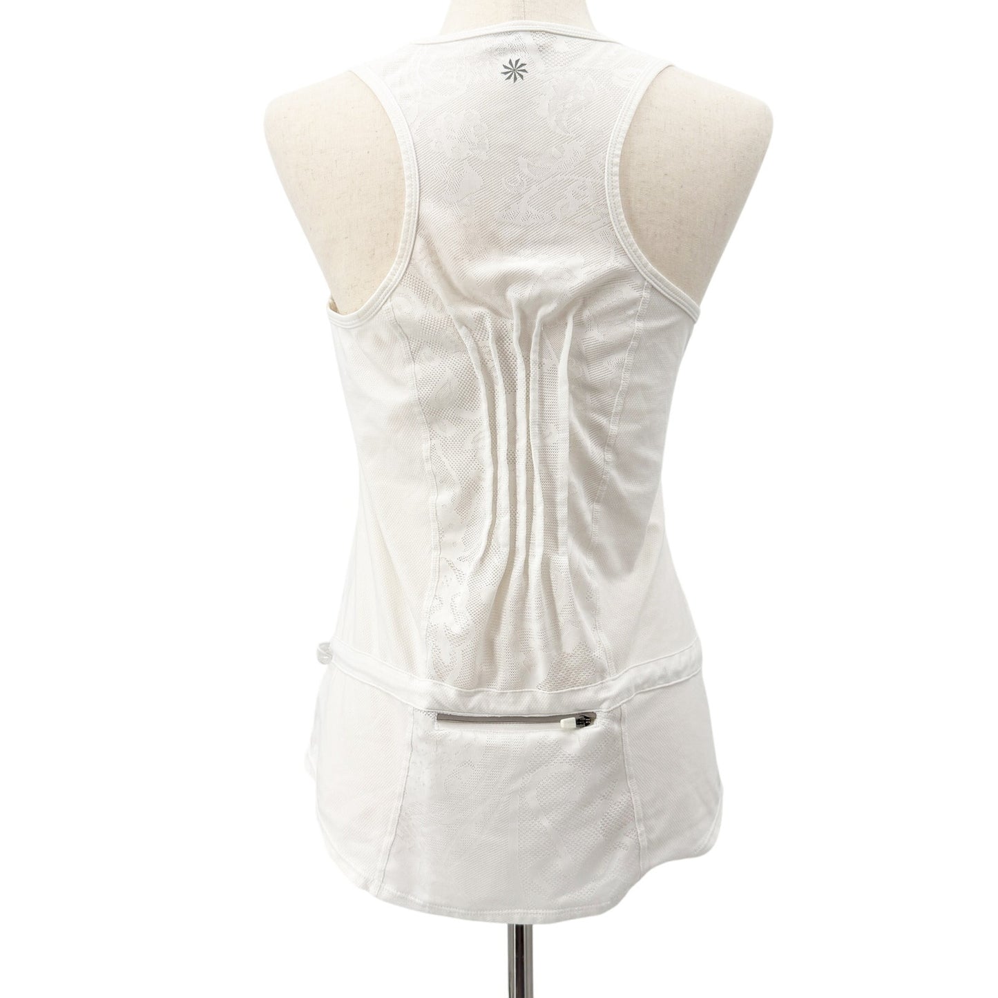 Athleta white adjustable waist Tank Top workout wear women's XS athleisure