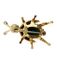 vintage Warner green & gold Bug BROOCH insect costume jewelry pin rhinestones
