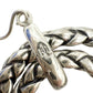 Ralph Lauren RLL silver metal Double Hoop Earrings woven braid rope texture