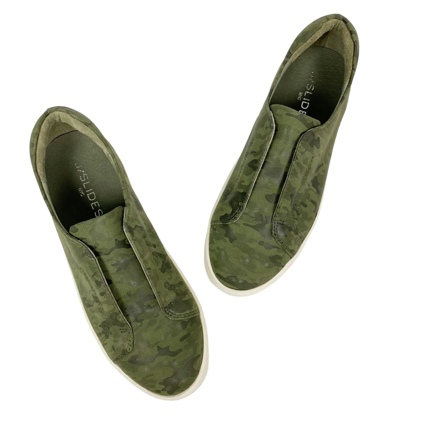 J/Slides green camo leather Heidi platform sneakers shoes sz 6 6.5 new $150