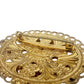 vintage West Germany yellow gold BROOCH jewelry clip EARRINGS rhinestones pearls