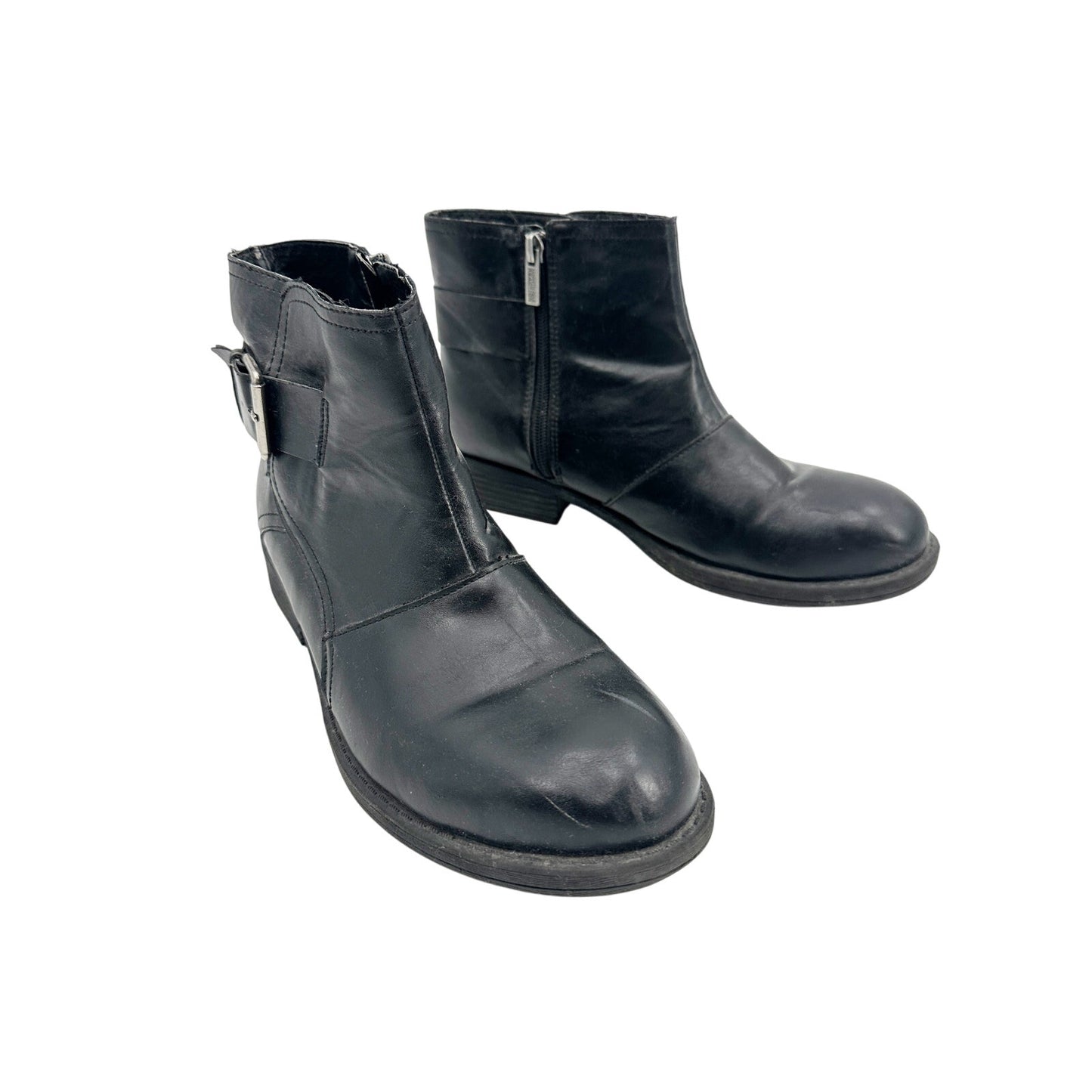 Reaction Kenneth Cole black faux leather Ankle Boots womens 10 shoes booties