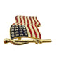 vintage American Flag rhinestones & enamel BROOCH patriotic jewelry pin red blue