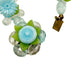 vintage West Germany beaded floral Necklace blue green clear costume jewelry
