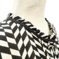 J.Crew black & white silk Button-Up Blouse womens 2 top XS geometric houndstooth