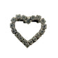 vintage small outline of heart silver & clear rhinestones BROOCH jewelry pin