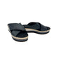 Timberland black leather gray white jute Slide Sandals women's 6 shoes Ortholite