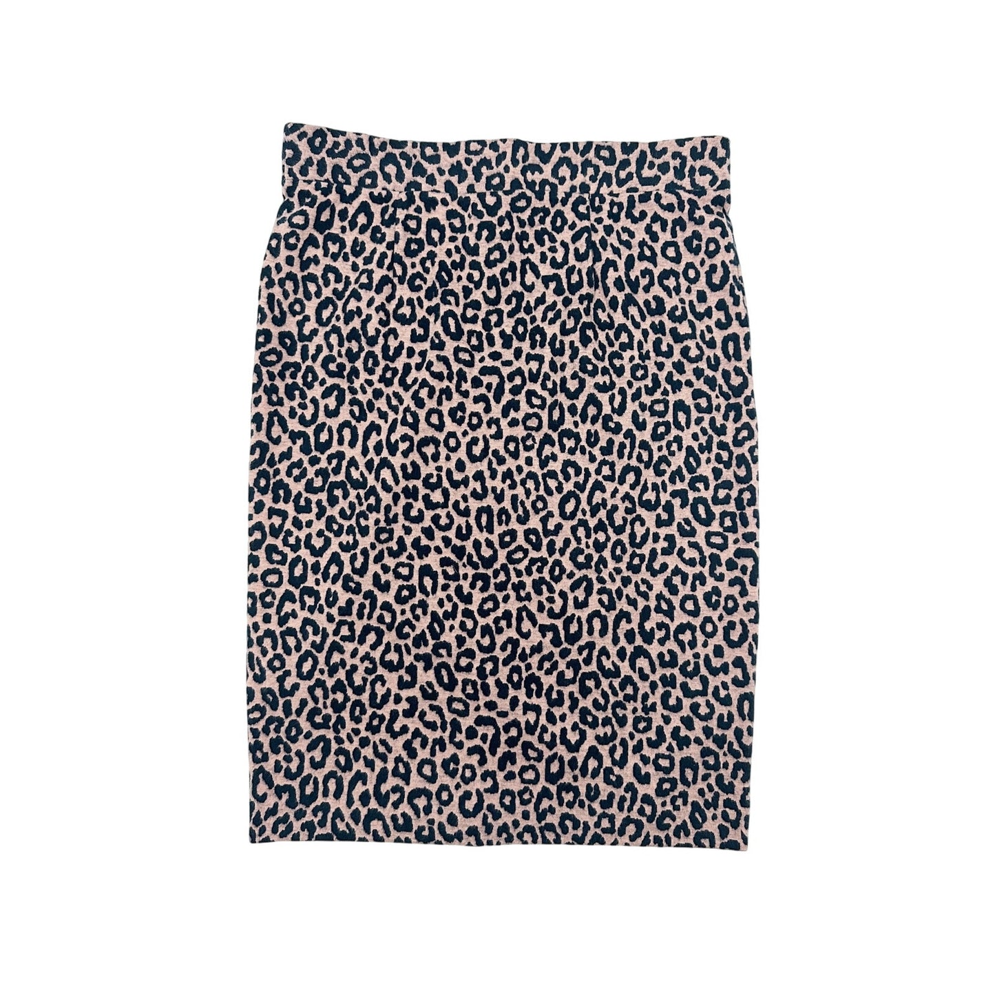 Ann Taylor Petite pink & navy blue Leopard print Pencil straight Skirt LARGE LP