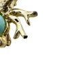 vintage aqua cabochon rhinestones gold Fly Bug BROOCH insect costume jewelry pin