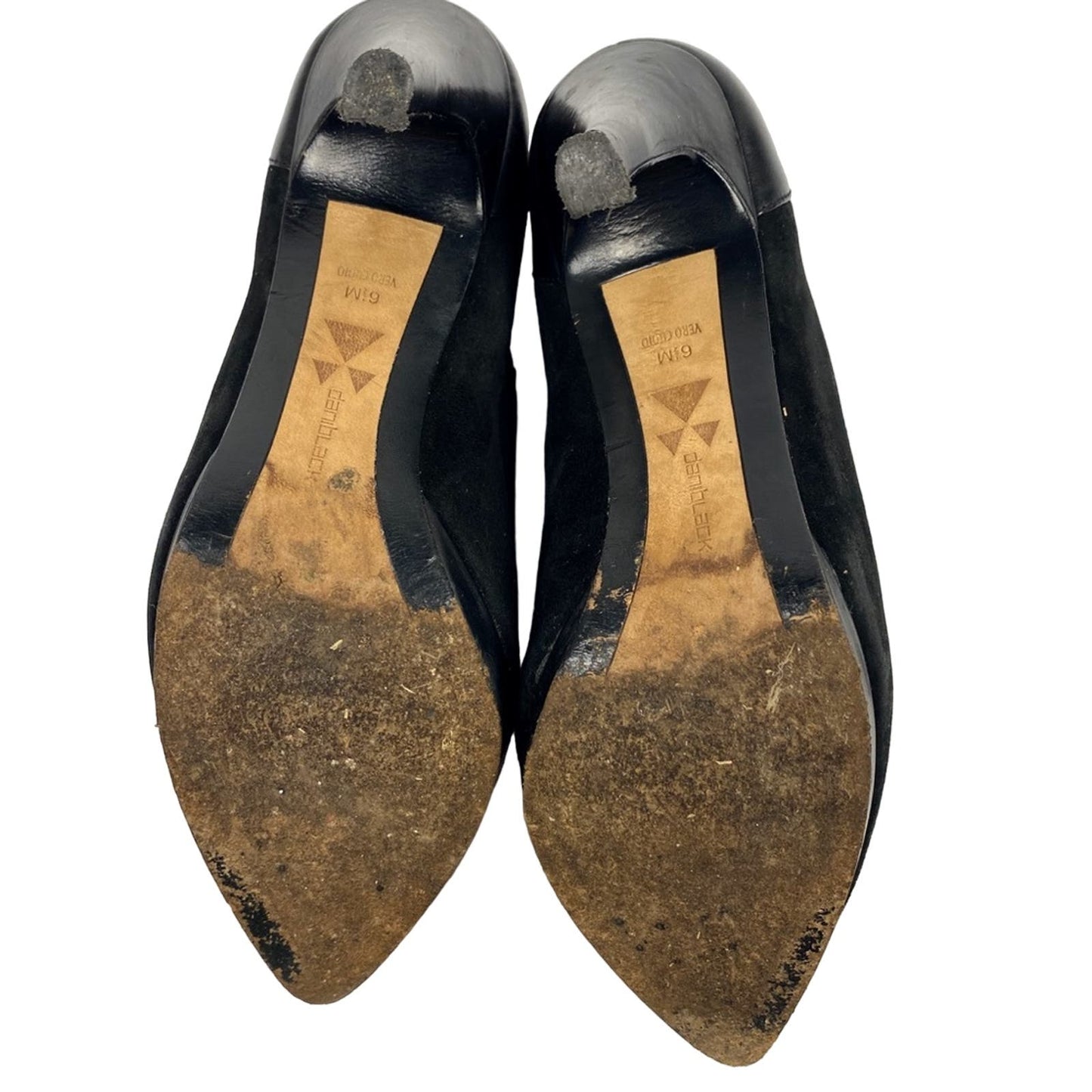 DaniBlack Ankle black suede Boots slip-on booties stiletto Heels size 6.5 shoes