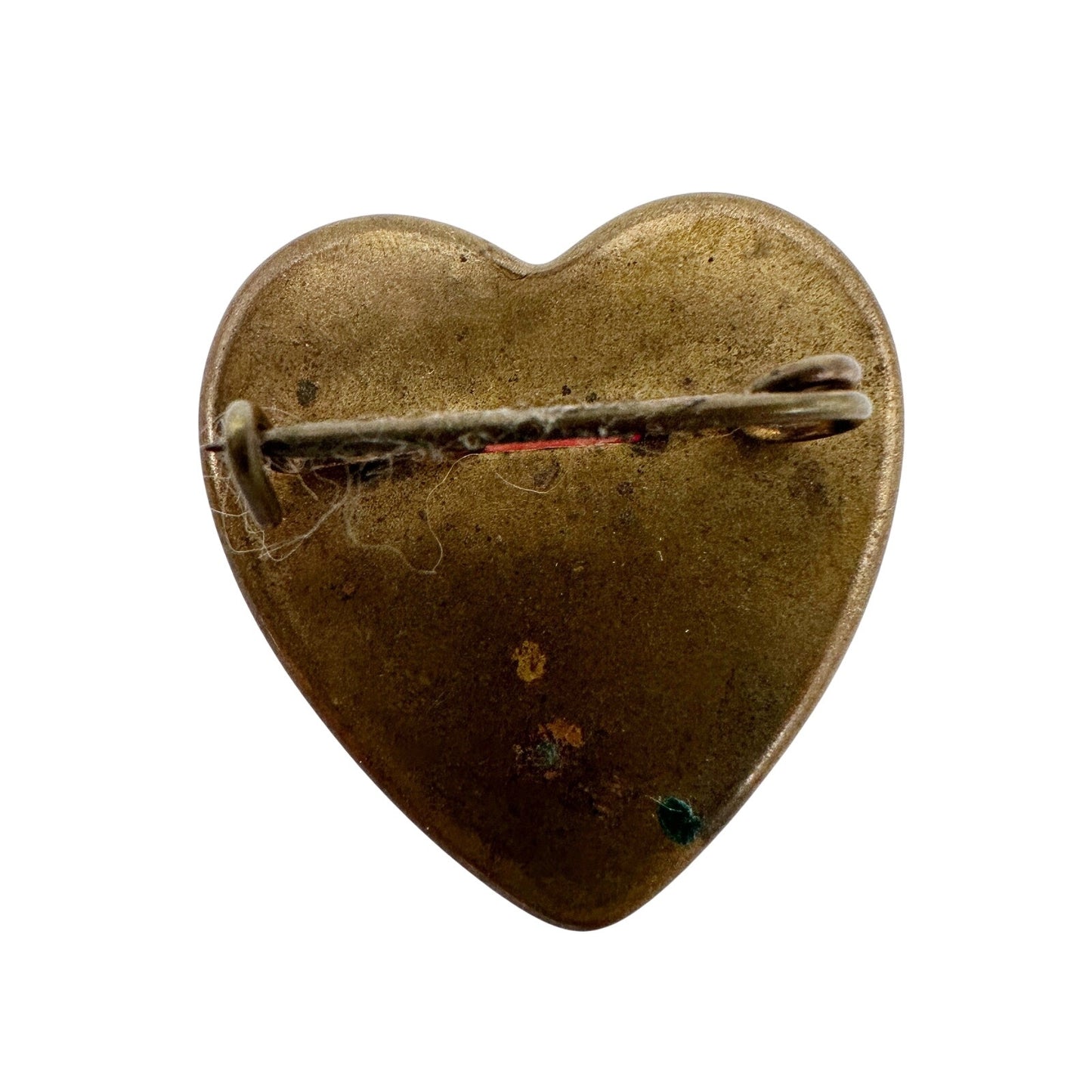 vintage antique gold & peachy orange heart BROOCH jewelry pin