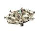 vintage pearls clear rhinestones iridescent BROOCH round jewelry pin