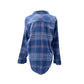 Orvis blue & pink flannel Shirt button down Top women's MEDIUM
