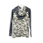 Ampersand Avenue dark gray & camo Double Hooded Sweatshirt Top MEDIUM hoodie