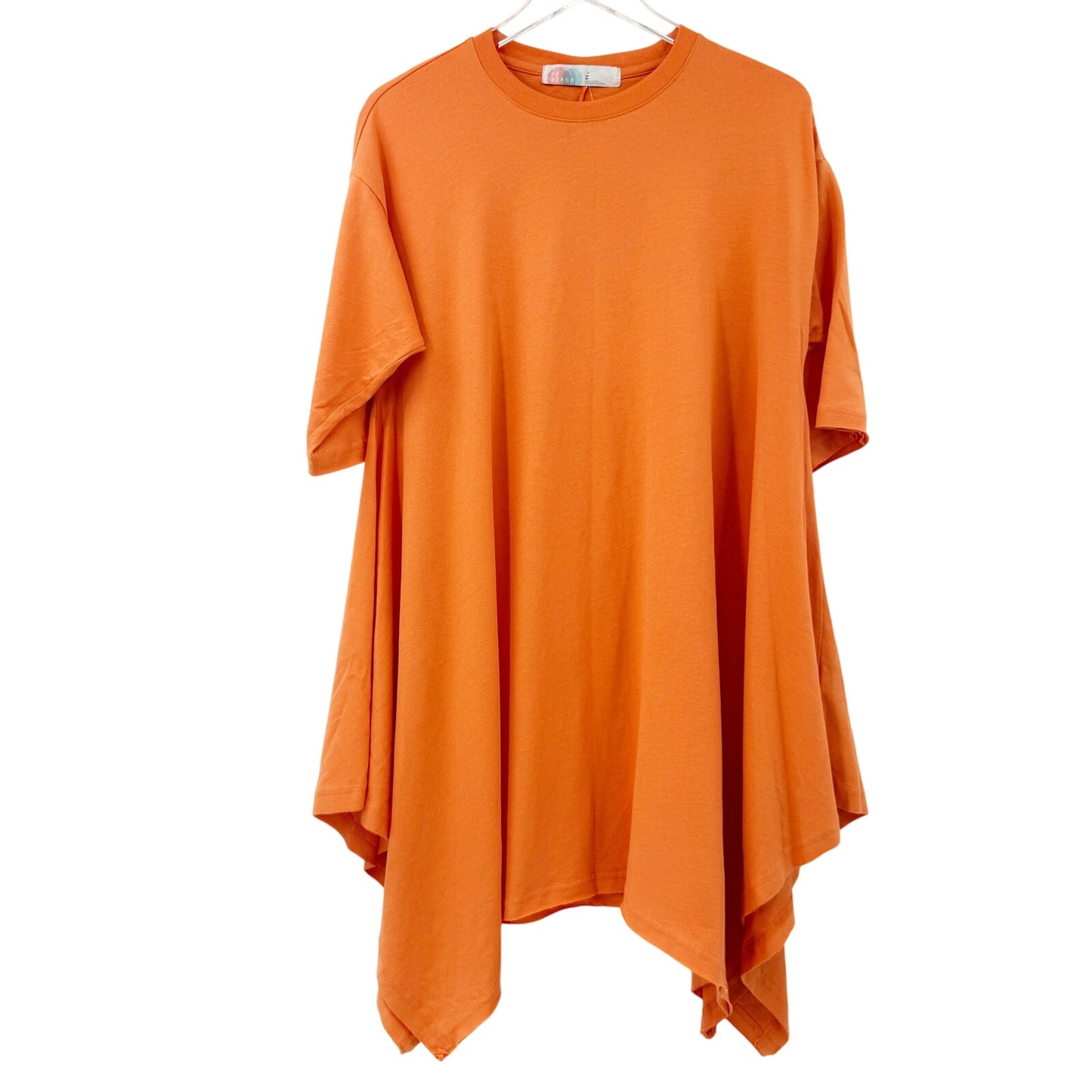 Free People FP Beach orange Kahana shirt Tunic Dress women's XS oversized NEW