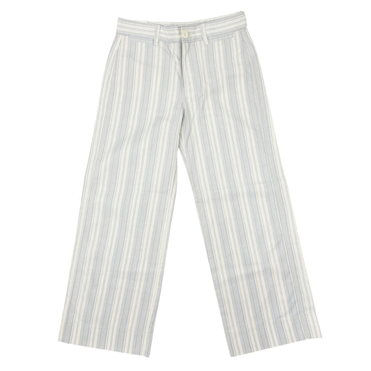 GAP blue & white striped Wide Leg Crop Pants 00 R extra small XXS mid rise NEW
