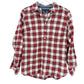 Tommy Hilfiger red white plaid Button Down Shirt women's MEDIUM flannel top