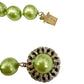 vintage strand of metallic lime green beads Beaded Necklace costume jewelry