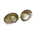 vintage Les Bernard silver & oval stone clip-on EARRINGS costume jewelry