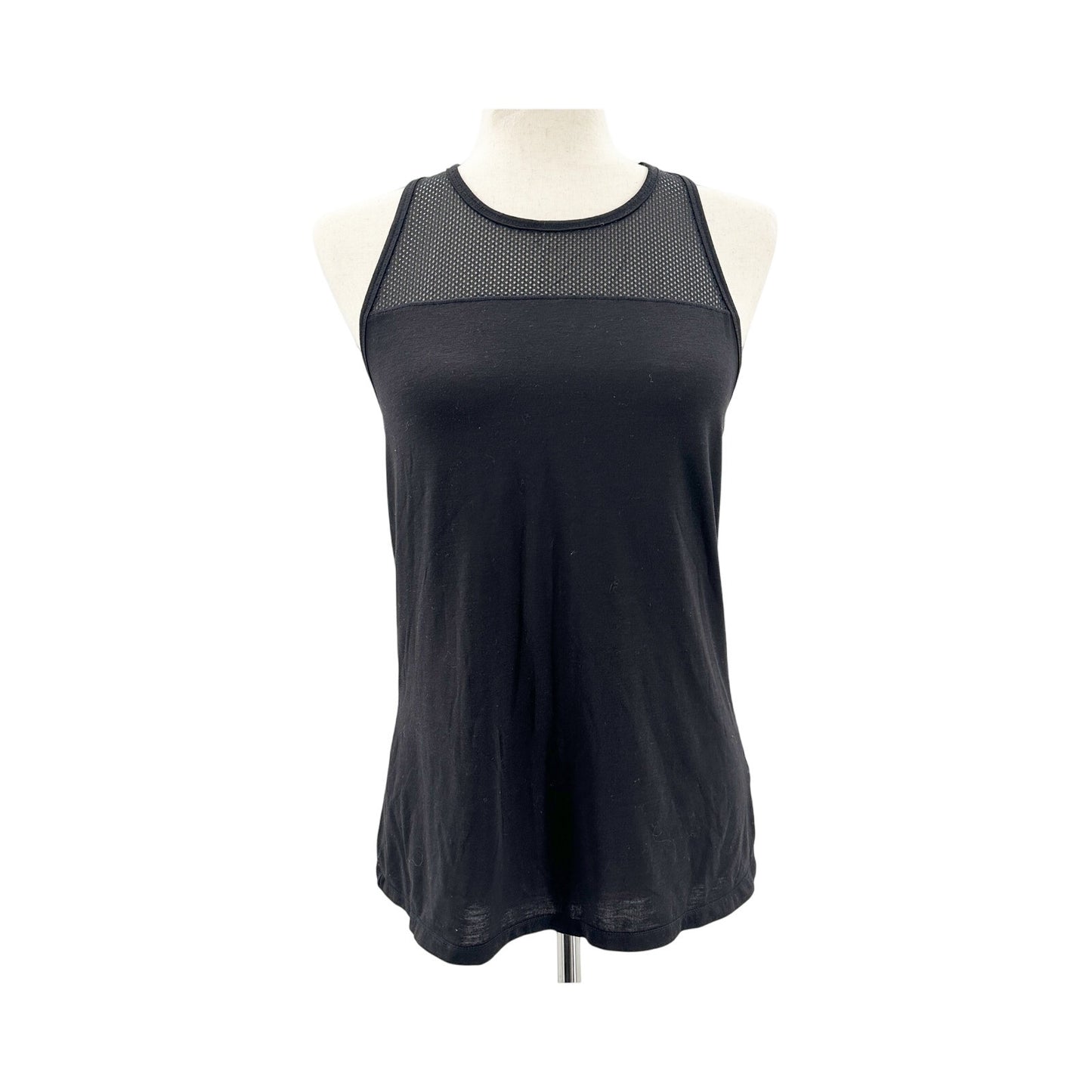 Athleta black Tank mesh t-back Top workout athleisure womens SMALL athletic wear