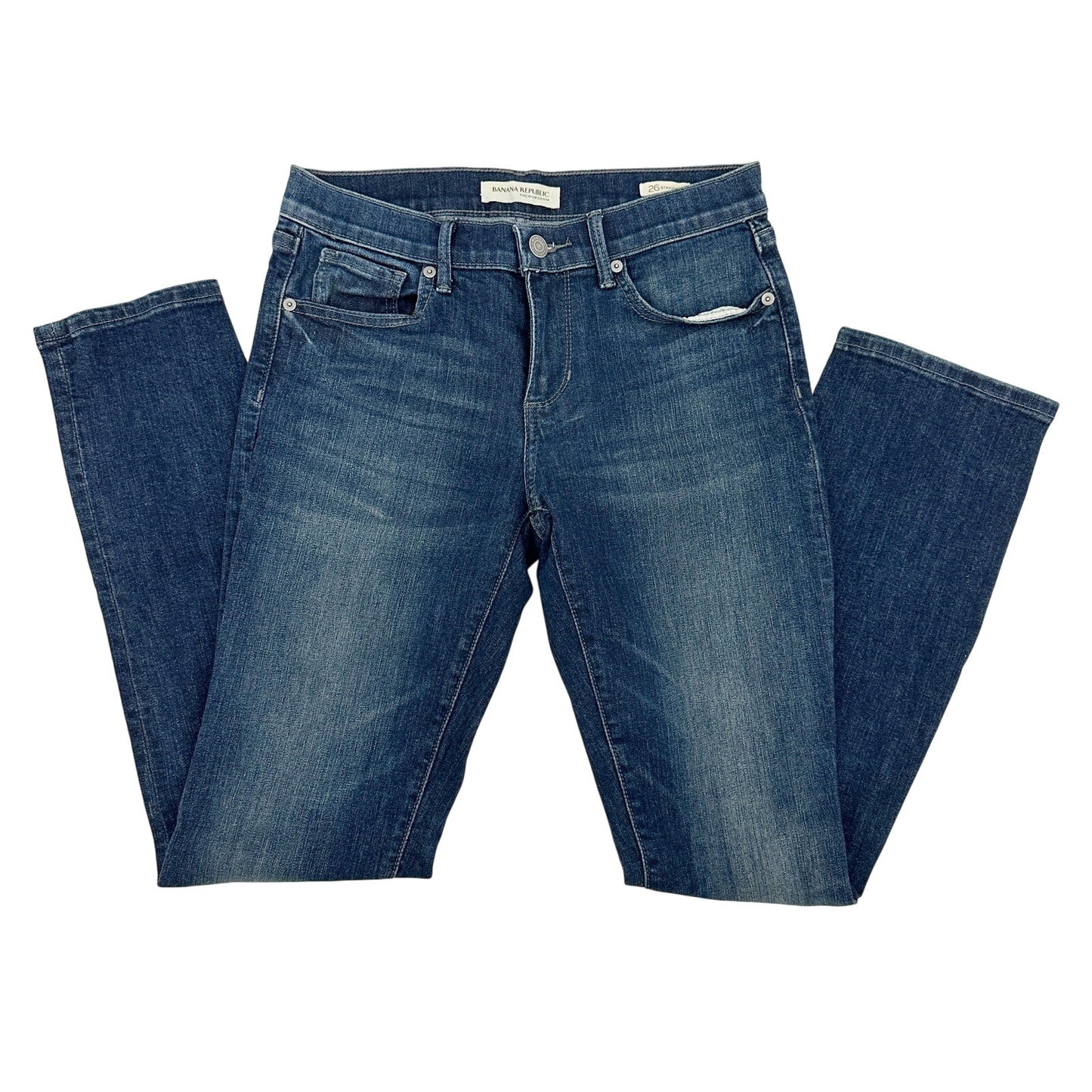 Banana Republic dark wash blue denim Jeans women's size 26 straight leg