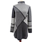 Title Nine gray & black Merino Wool geometric Tunic Sweater Dress women's MEDIUM