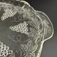 set of 4 vintage Anchor Hocking Vintage Clear Snack Plates grape clusters leaves