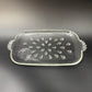 set of 5 vintage Hazel-Atlas Informal clear teardrop Snack Plates glassware