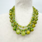 vintage long strand of green & blue beads Beaded Necklace costume jewelry