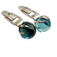 vintage silver & turquoise aqua blue sphere stone Cuff Links cufflinks jewelry