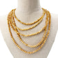 vintage tan multi-strand Stone beaded Necklace statement costume jewelry