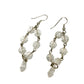 2.5" long dangling clear colorless beaded EARRINGS fashion jewelry