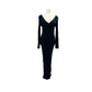 FashionNova Kallan ribbed Knit Dress black maxi women's 1XL figure-hugging