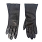 vintage Fownes black leather Fashion Dress Gloves womens 7 small medium washable