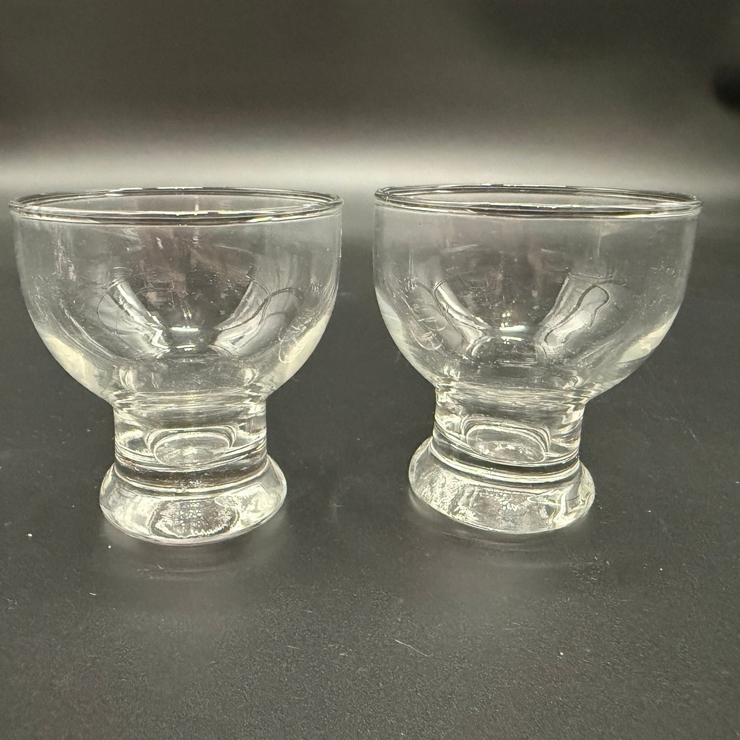 vintage pair Homestead Tumbler Glasses Federal Glass 4oz clear cups MCM cocktail