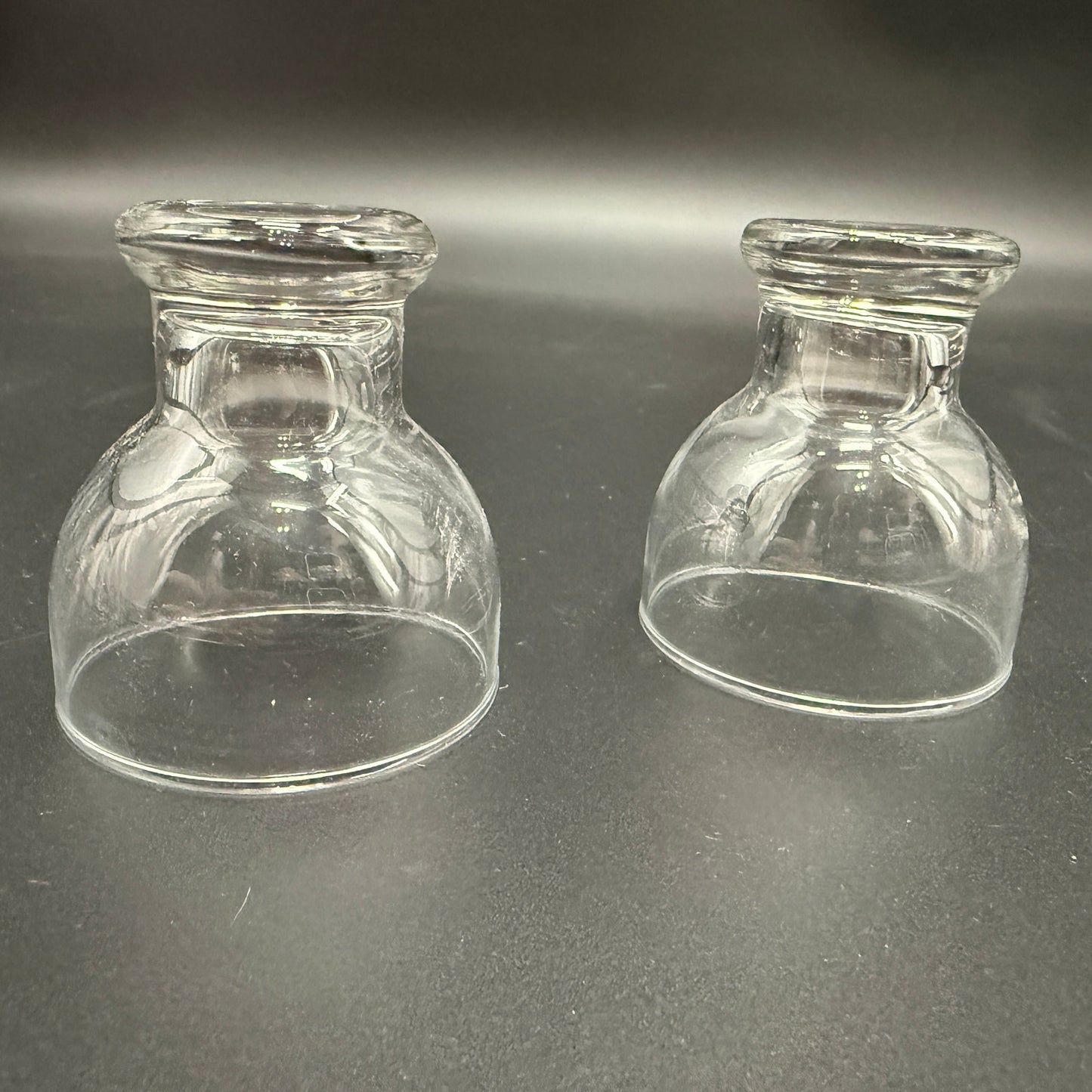 vintage pair Homestead Tumbler Glasses Federal Glass 4oz clear cups MCM cocktail