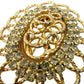vintage gold & rhinestones oval BROOCH costume jewelry pin