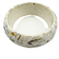 seashell inlay Bangle Bracelet white costume jewelry bits of shell brown gray